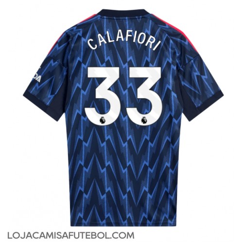 Camisa de Futebol Arsenal Riccardo Calafiori #33 Equipamento Secundário 2025-26 Manga Curta Camisa de Futebol Arsenal Riccardo Calafiori #33 Equipamento Secundário 2025-26 Manga Curta